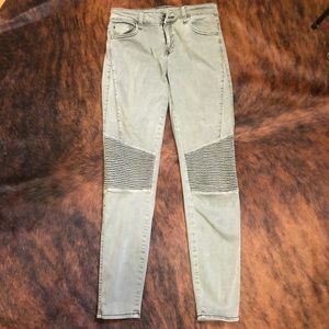 Pistola Moto Detail Jeans Size 27 x 27 Army Green mid rise skinny